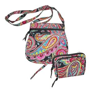 Vera Bradley Hipster Crossbody Bag & Matching Wristlet in Parisian Paisley